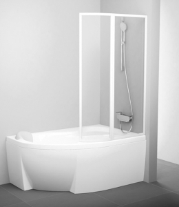 Шторки для ванной Шторка для ванны RAVAK VSK2 Rosa 140 (White - Transparent)